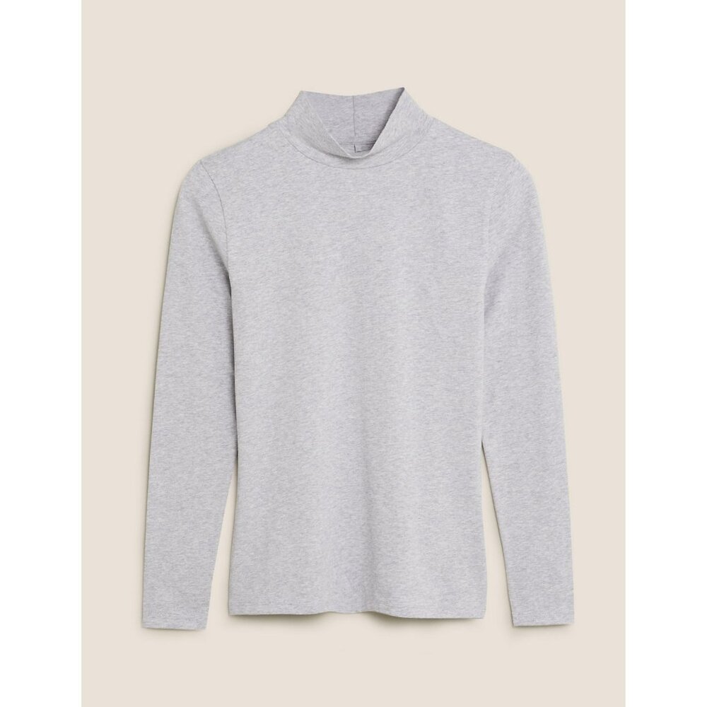 NWT Aveto Cotton Rich Funnel Neck Long Sleeve Top Size Medium